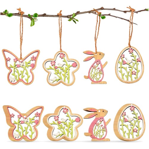 Osterdeko holz anhänger set - holz,