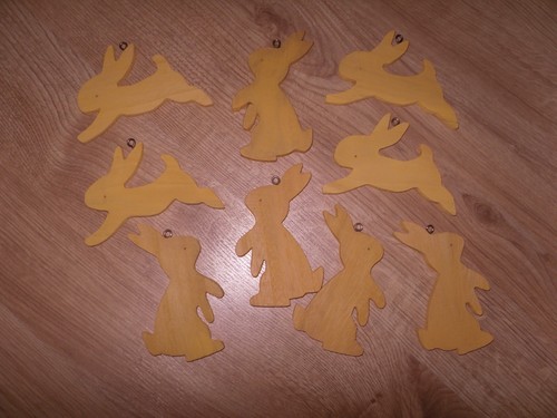 10x aufhänger holz ostern - holz,