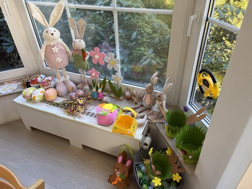 Osterdeko set hasenfiguren - osterdeko,